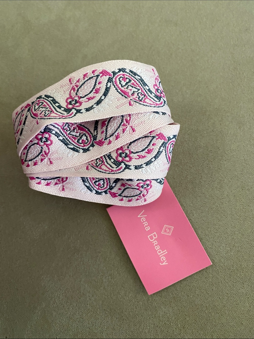 Vera Bradley Felicity Paisley Pink Wide Lanyard NWT